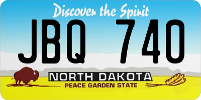 ND license plate JBQ740