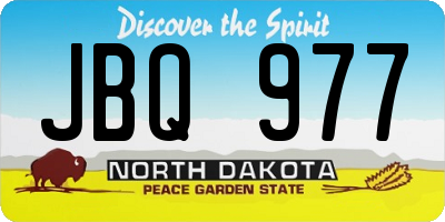 ND license plate JBQ977