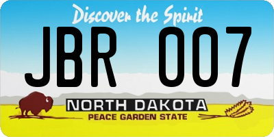 ND license plate JBR007