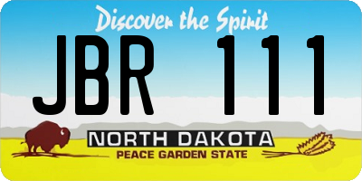 ND license plate JBR111