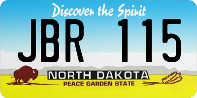 ND license plate JBR115