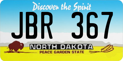 ND license plate JBR367