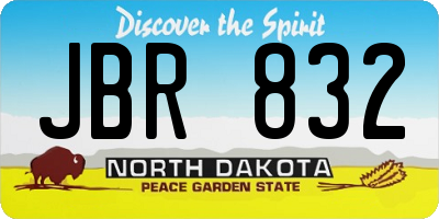 ND license plate JBR832