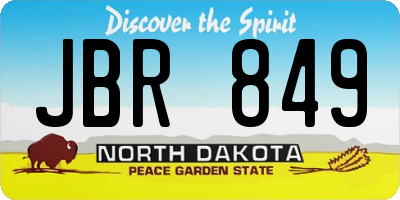 ND license plate JBR849