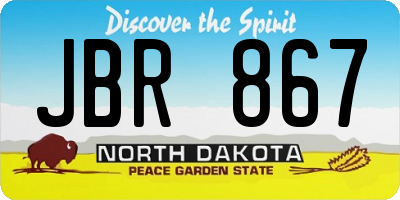 ND license plate JBR867