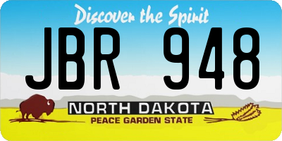 ND license plate JBR948