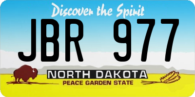 ND license plate JBR977