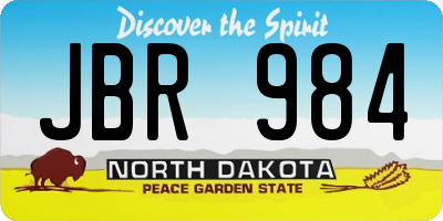 ND license plate JBR984