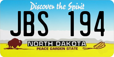 ND license plate JBS194