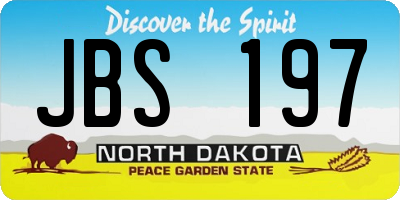 ND license plate JBS197