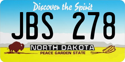 ND license plate JBS278