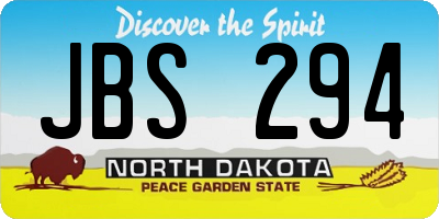 ND license plate JBS294