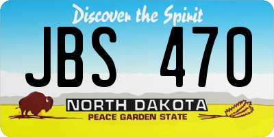 ND license plate JBS470