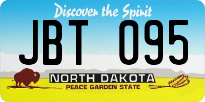 ND license plate JBT095
