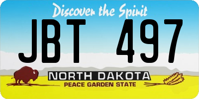 ND license plate JBT497