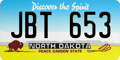 ND license plate JBT653