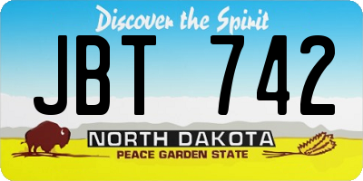 ND license plate JBT742