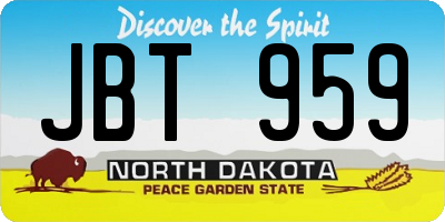 ND license plate JBT959