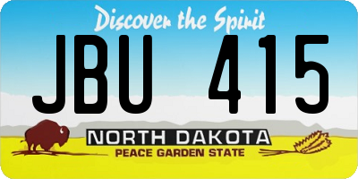 ND license plate JBU415