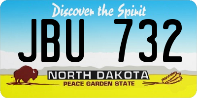 ND license plate JBU732