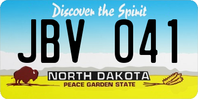 ND license plate JBV041
