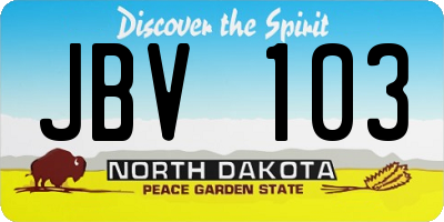 ND license plate JBV103