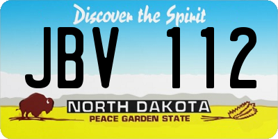 ND license plate JBV112