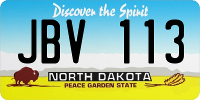 ND license plate JBV113
