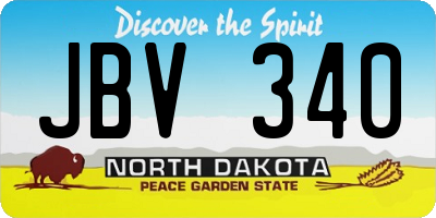 ND license plate JBV340