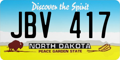 ND license plate JBV417