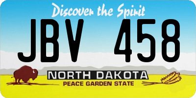 ND license plate JBV458