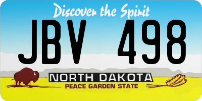 ND license plate JBV498