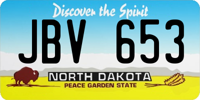 ND license plate JBV653