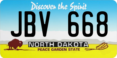 ND license plate JBV668