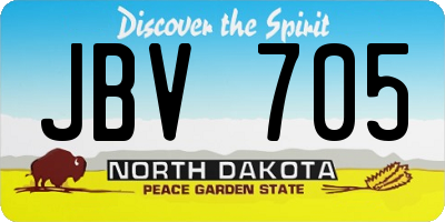ND license plate JBV705