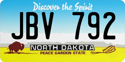 ND license plate JBV792