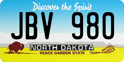 ND license plate JBV980