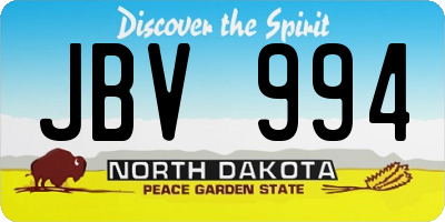 ND license plate JBV994