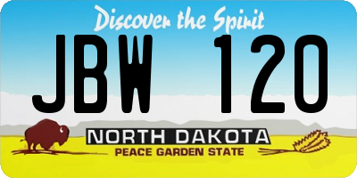 ND license plate JBW120