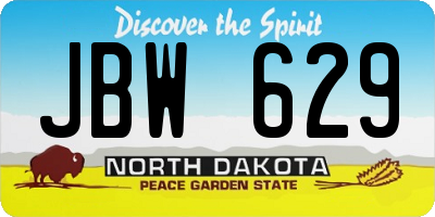 ND license plate JBW629