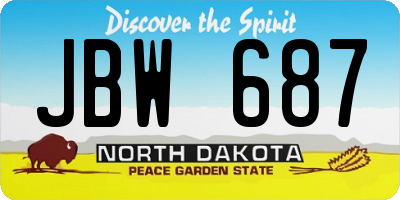 ND license plate JBW687