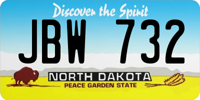 ND license plate JBW732