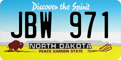 ND license plate JBW971