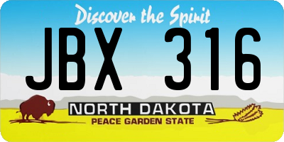 ND license plate JBX316