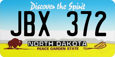 ND license plate JBX372