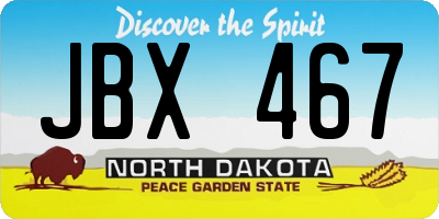 ND license plate JBX467