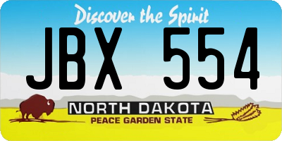 ND license plate JBX554
