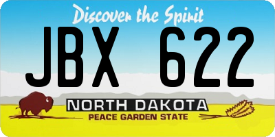 ND license plate JBX622
