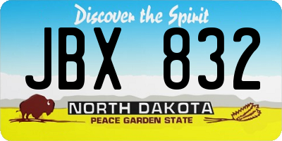 ND license plate JBX832