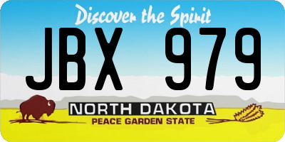 ND license plate JBX979